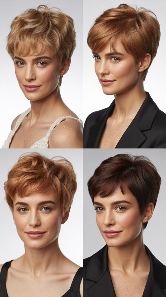 . Slicked-Back Pixie with Geometric Frames