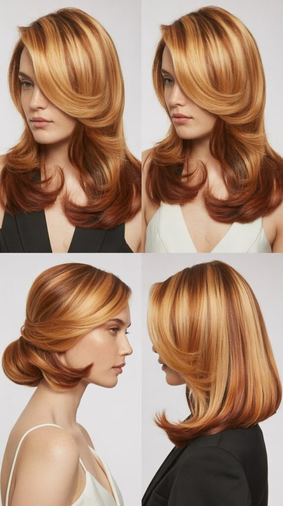 . Citrine Blonde Root Melt with Tobacco Lowlights