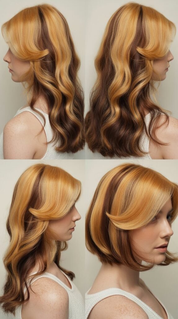 Lemon Blonde with Mahogany Lowlights