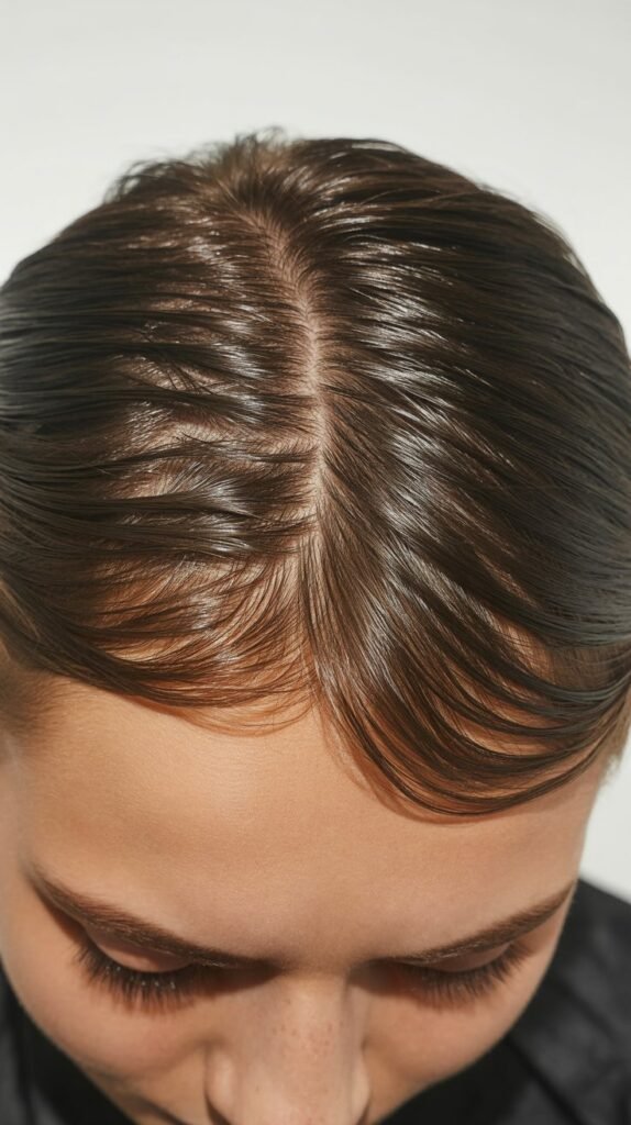 Sleek Middle Part with Tucked Sides