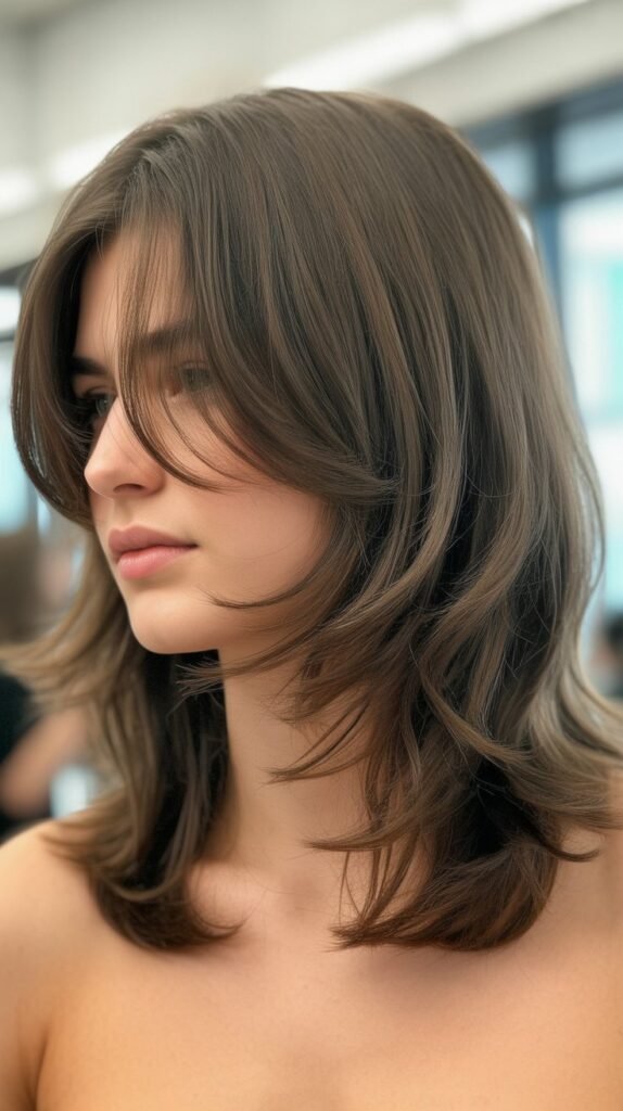 Shaggy Long Bob with Curtain Bangs