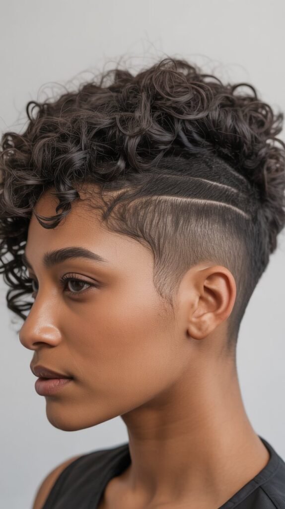 Curly Top with Low Fade
