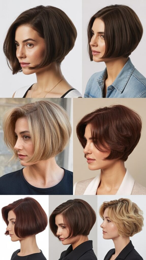  Textured Inverted Bob with Razored Layers