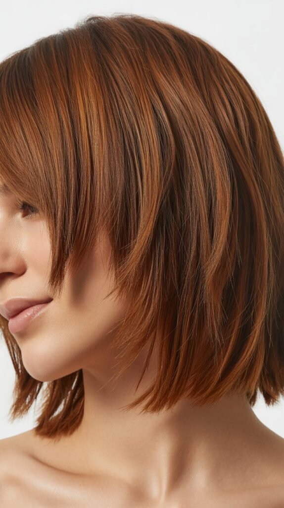 Shaggy Long Bob with Choppy Curtain Bangs