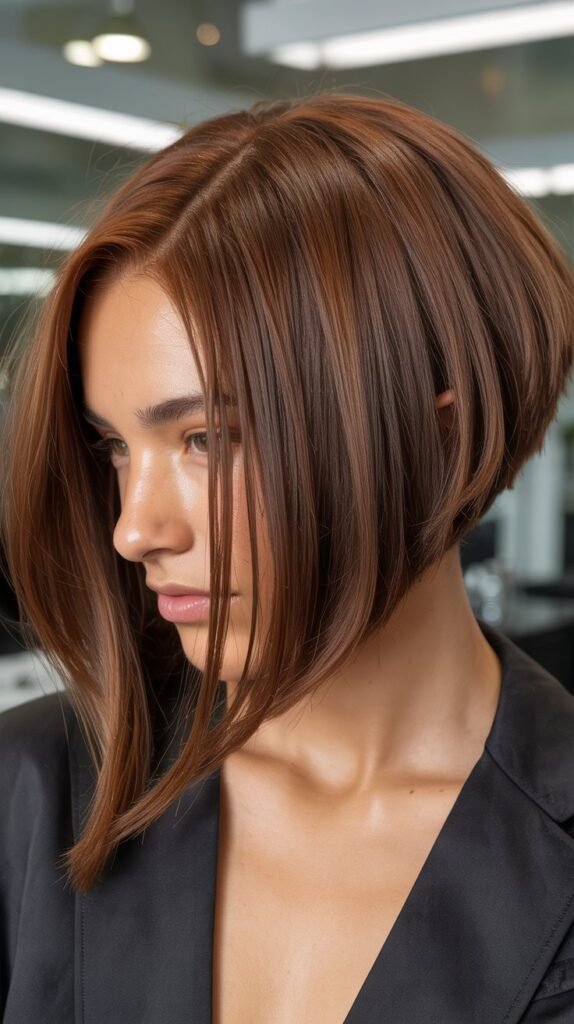 Angled Bob with Deep Side Part