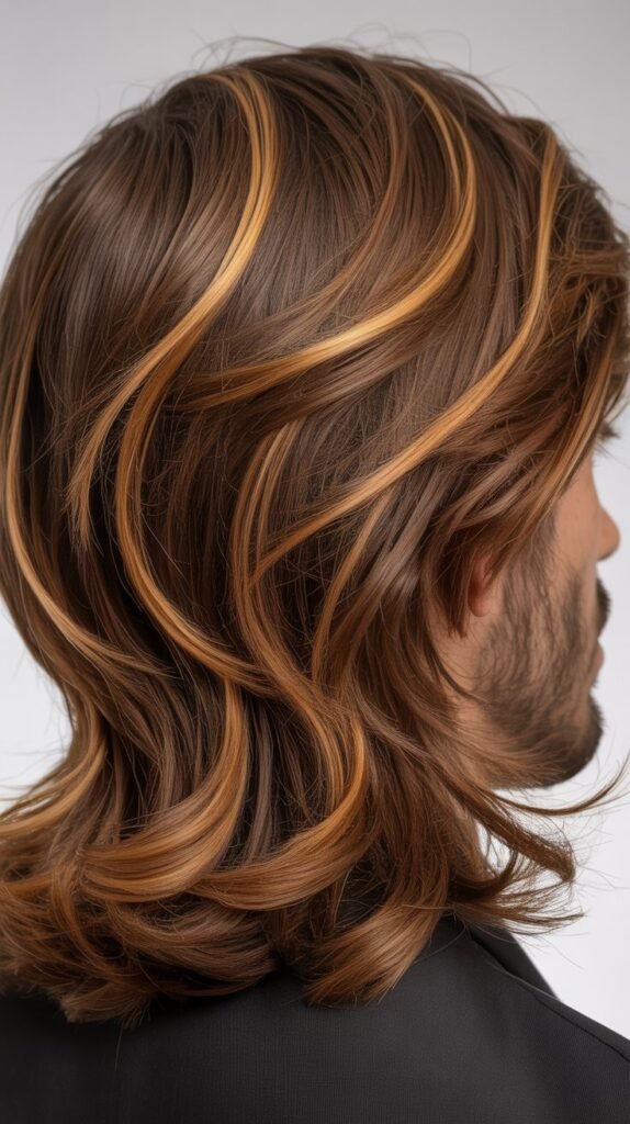 Caramel Highlights for Medium-Length Brown Hair
