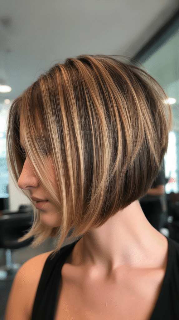 Best 37 Flattering Stacked Inverted Bob Haircuts for Thin Fine Hair 20 Stacked Bob with Strategic Color Placement