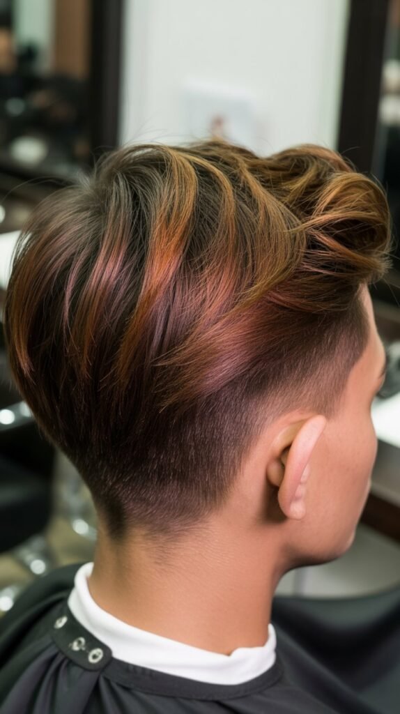 Caramel Highlights with Taper Fade