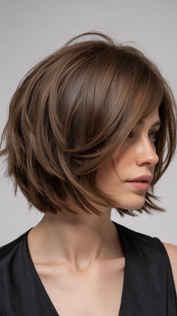 Textured Bob with Shaggy Layers