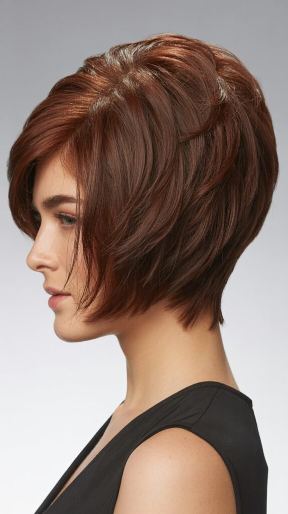 Voluminous Stacked Bob with Teased Crown