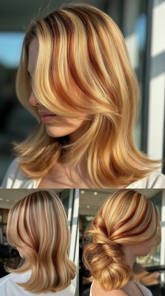  Champagne Rose Blonde Root Melt with Ash Brown Lowlights