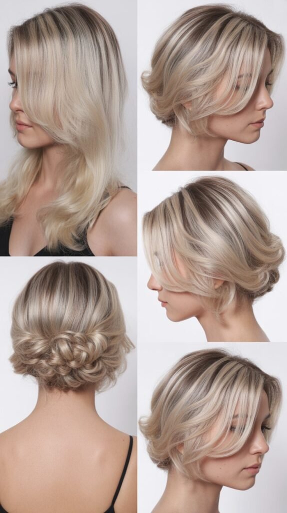 Blunt Blonde Bob with Auburn Lowlights