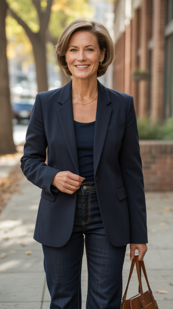 Long Vest Over Long-Sleeve Top