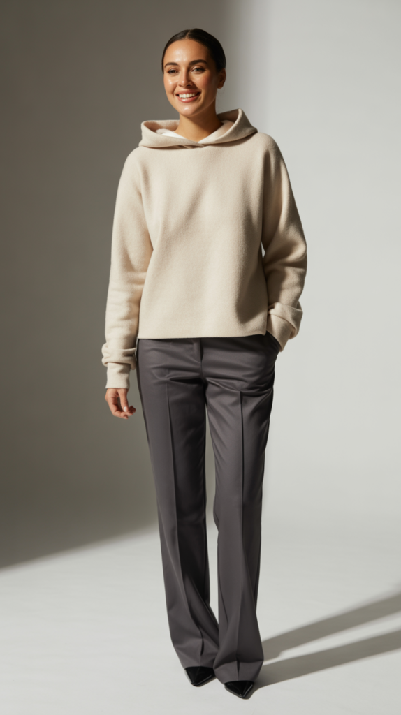 Cashmere Hoodie with Tailored Pants