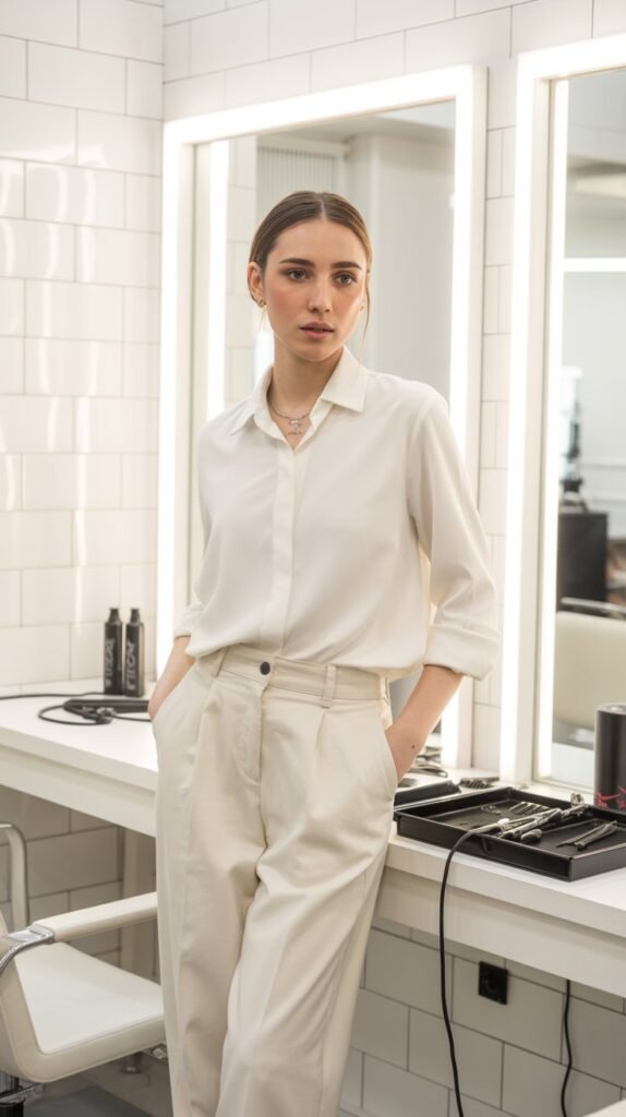  Minimalist All-White Ensemble