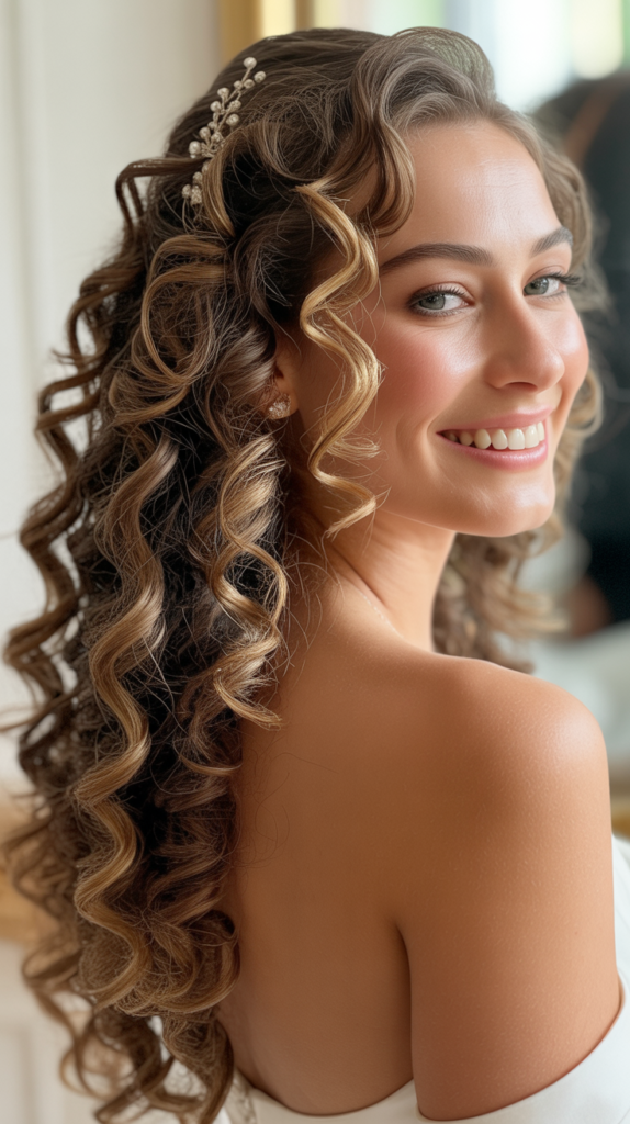 Voluminous Side-Swept Curls