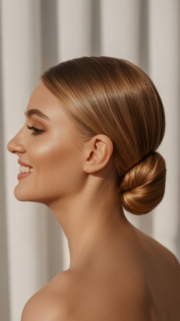 Slicked-Back Low Bun