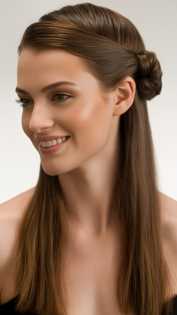 Straight Hair with Twisted Side Sections