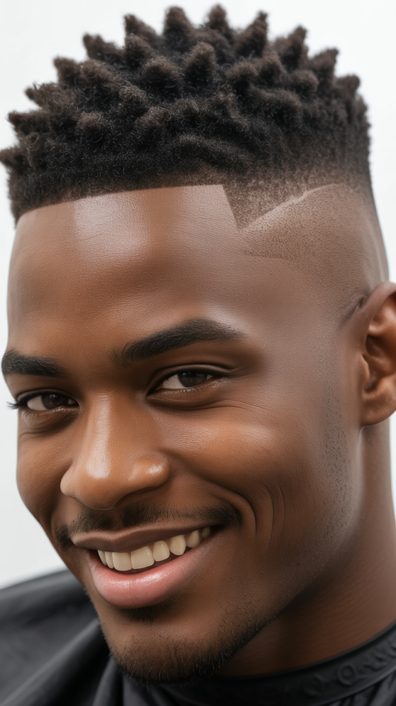 Low Taper Fade with Short Afro