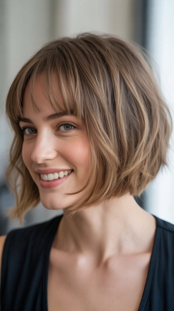 Choppy Bob with Curtain Bangs