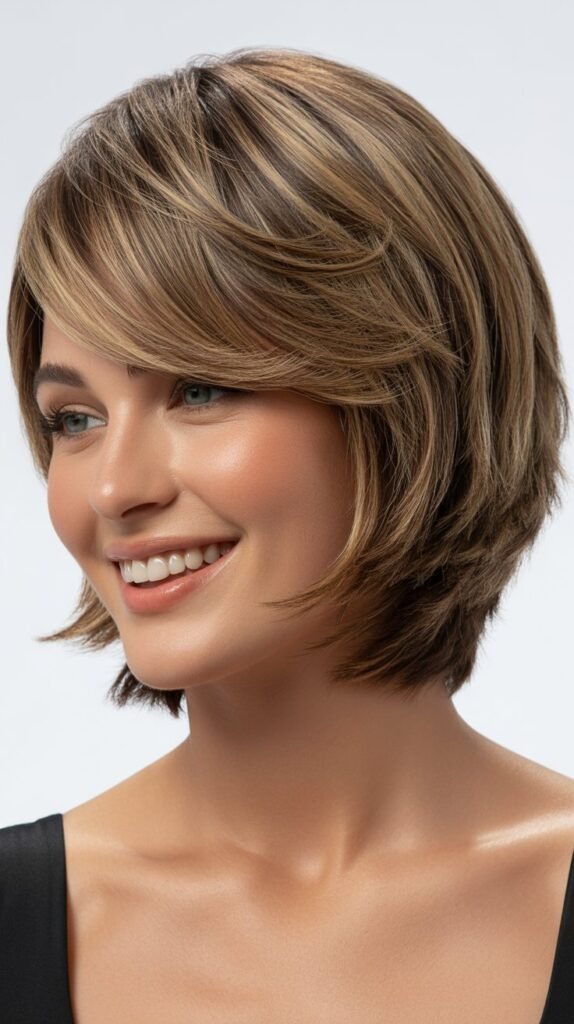 Choppy Bob with Side-Swept Fringe