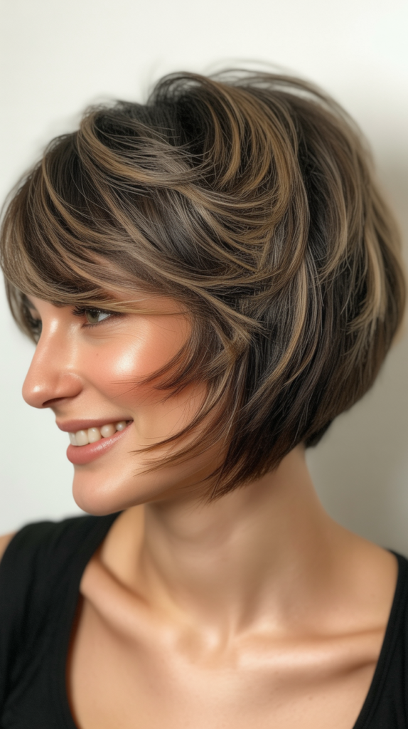 Inverted Choppy Bob with Stacked Back