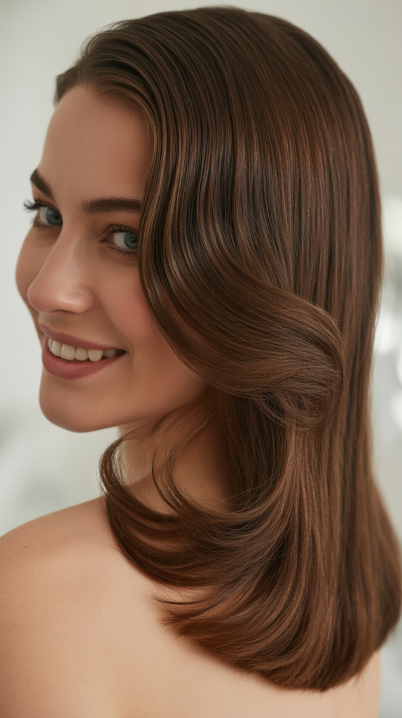 Straight Hair with Deep Side Part