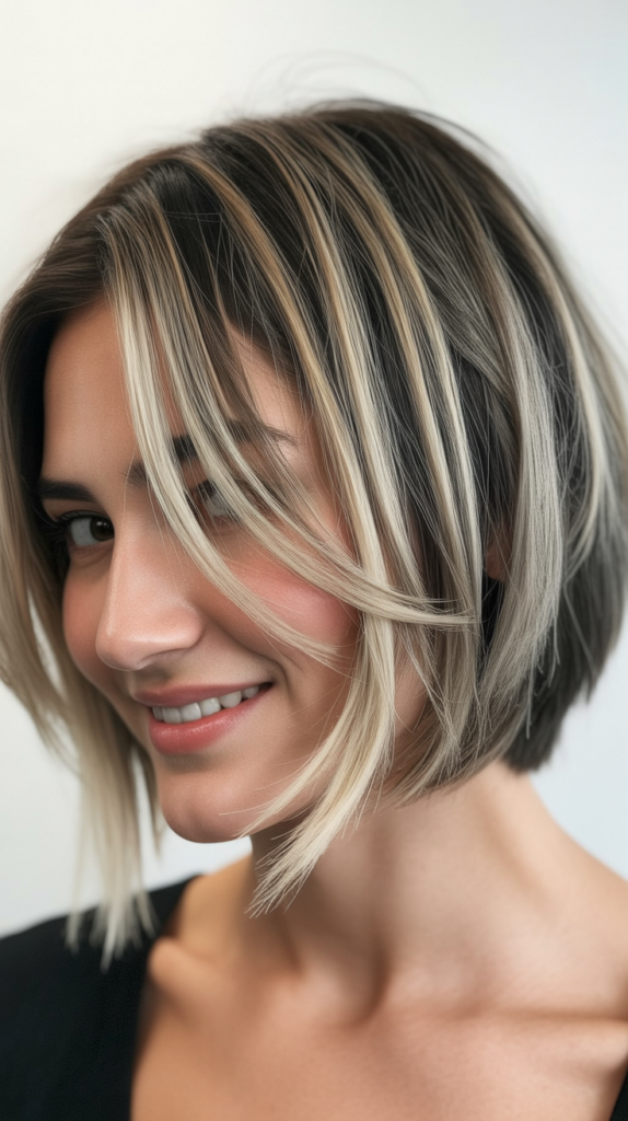 Choppy Bob with Cool-Toned Balayage