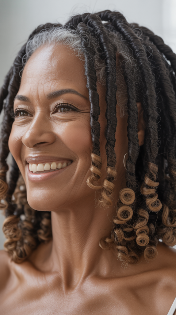 Faux Locs with Curly Ends