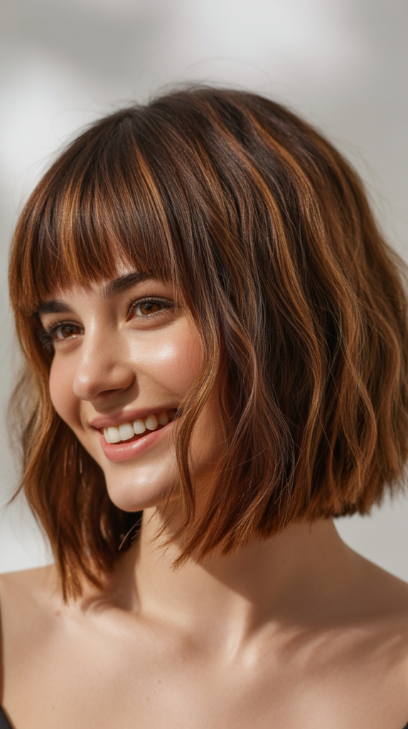 Choppy Bob with Blunt Bangs