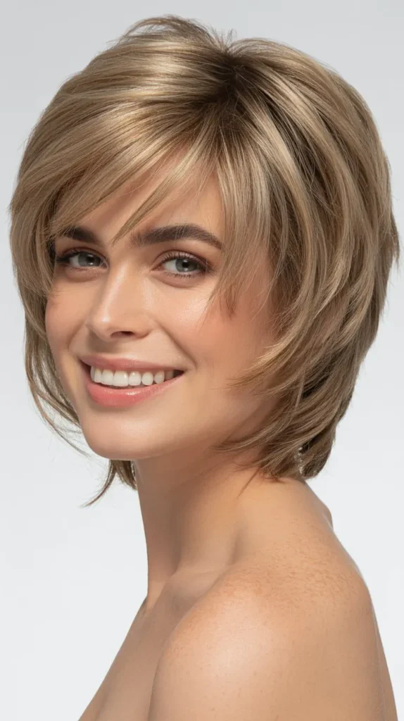  Choppy Bob with Feathered Bangs