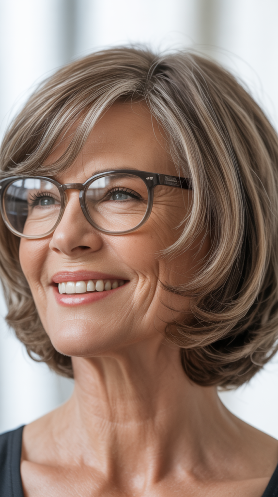 Rounded Bob with Curved Layers