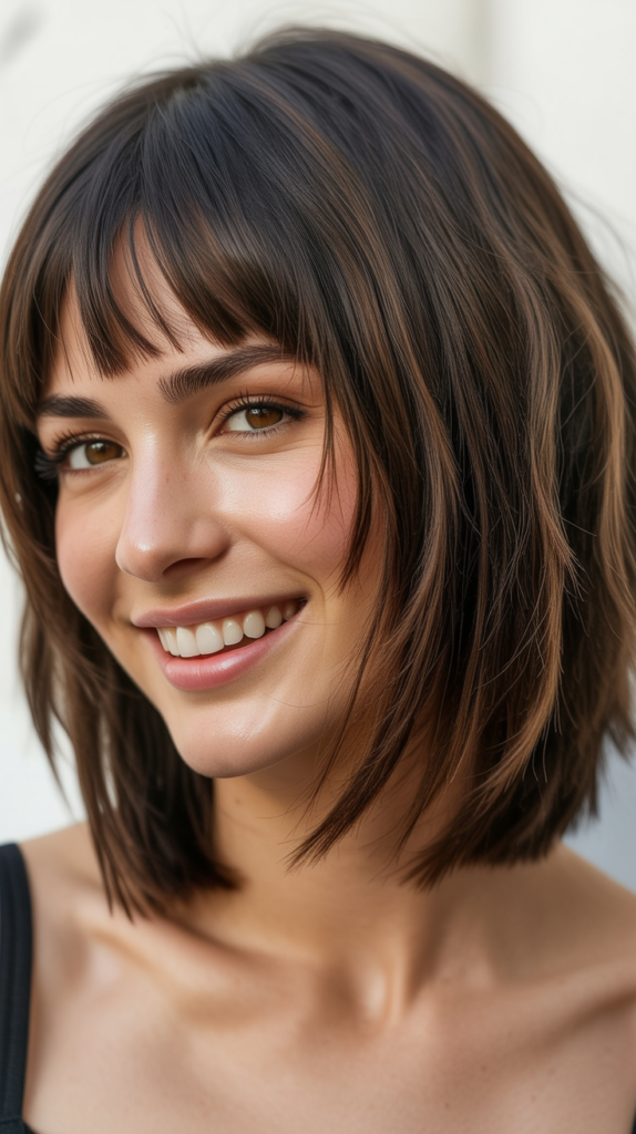 Edgy Choppy Bob with Razor-Cut Bangs
