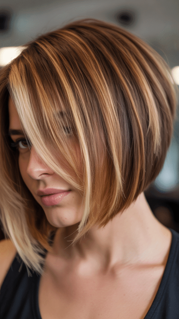 Best 30+ Chic Short Stacked Inverted Bob Haircuts for a Modern Look 15 Stacked Bob with Highlights