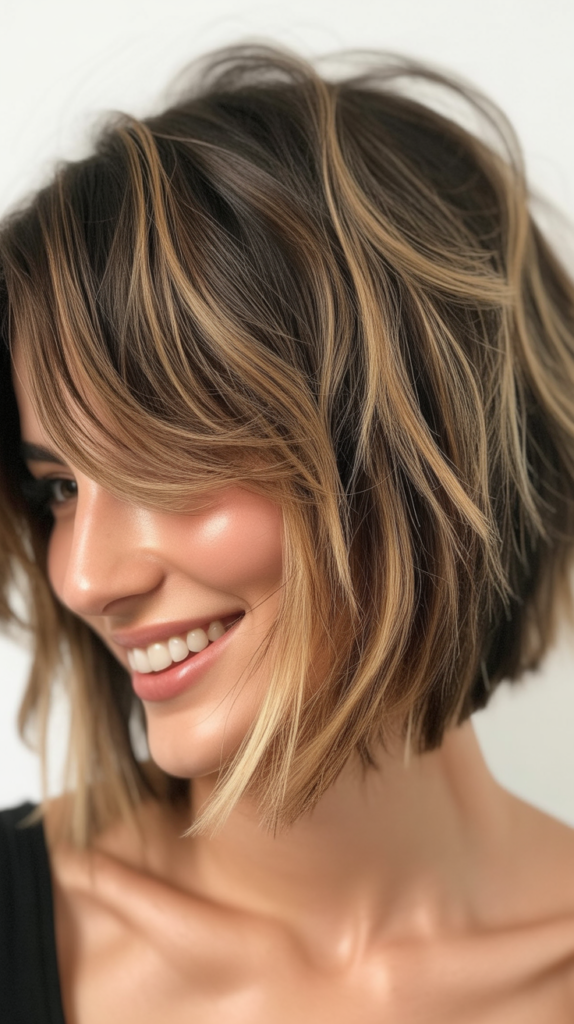 Choppy Bob with Reverse Balayage