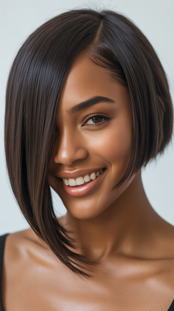 Straight Hair with Curved Ends
