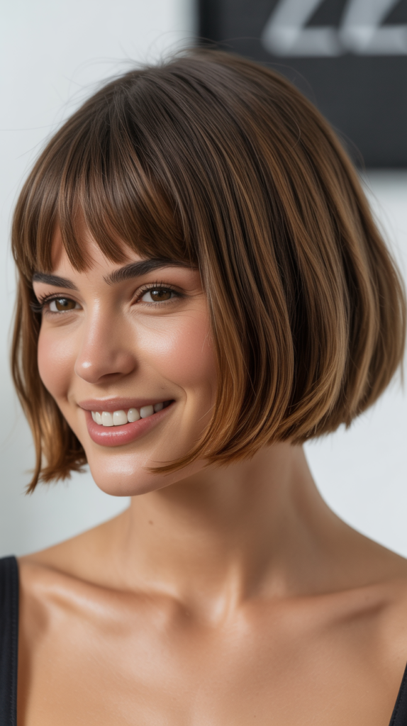 Bob with Curtain Bangs