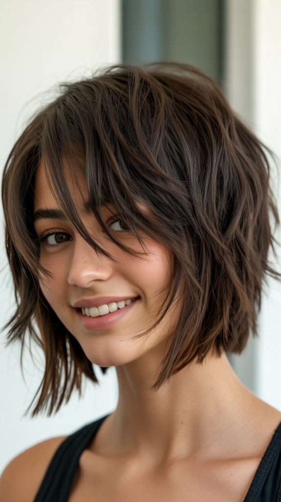 Choppy French Bob with Shaggy Layers