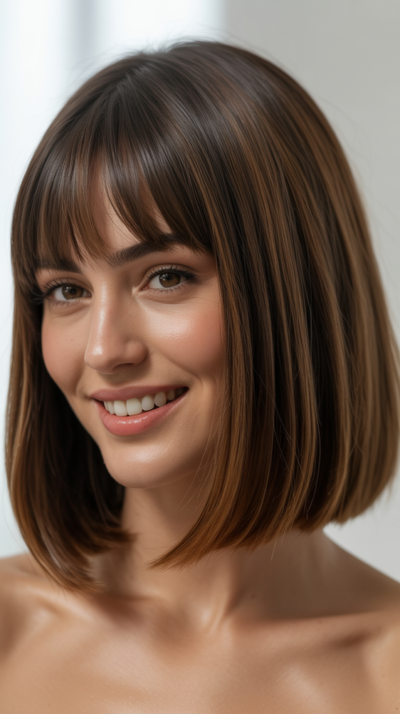 Disconnected Bob with Curtain Bangs