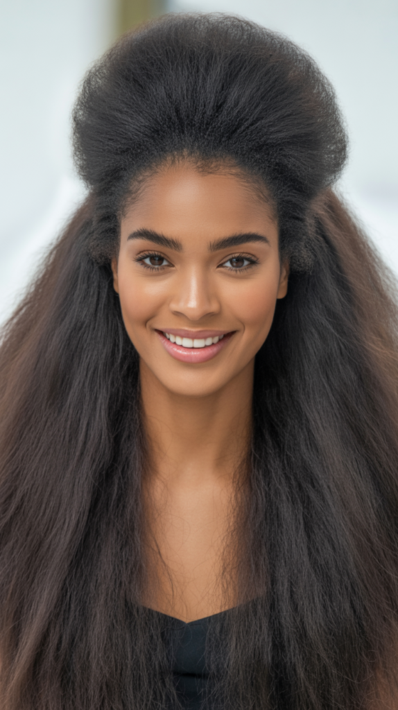 Straight Hair with Volume at the Crown