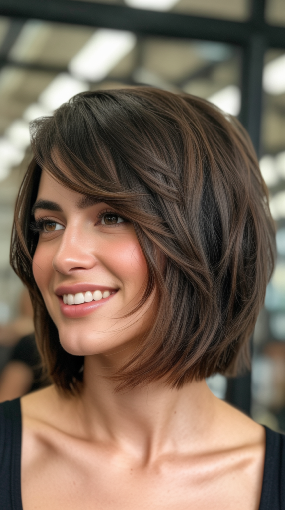 Choppy Bob with Side-Swept Bangs