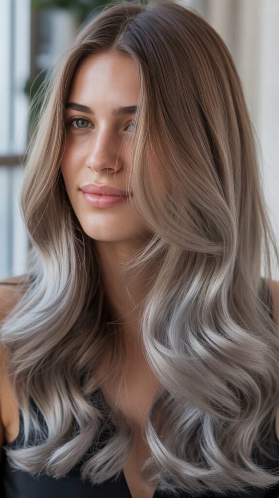 Cool-Toned Ash Brown Ombre