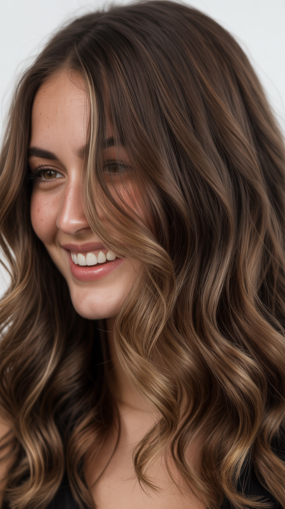  Dark Chocolate with Babylights and Delicate Money Piece