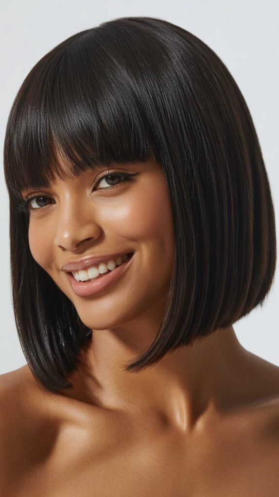 Blunt Bob with Straight Bangs