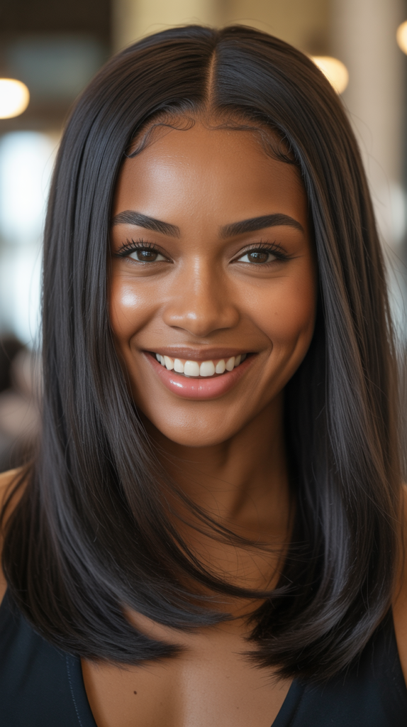 Middle Part with Straight Hair