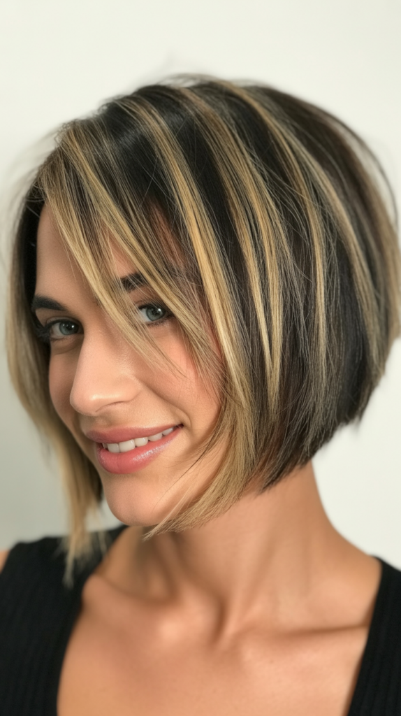Choppy Bob with High Contrast Balayage