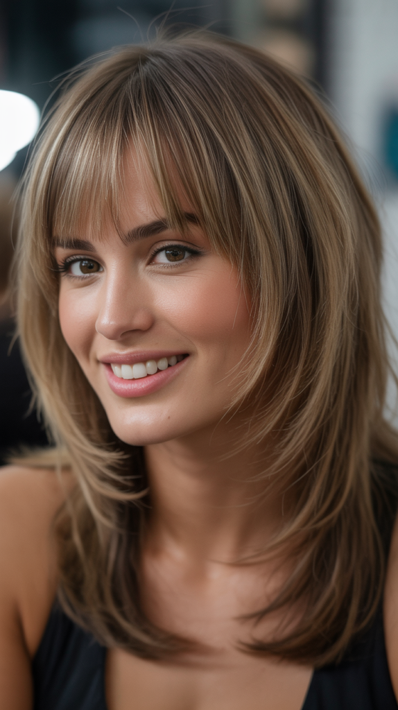 Textured Shag with Curtain Bangs