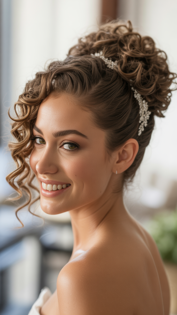 Twisted Side Curly Updo