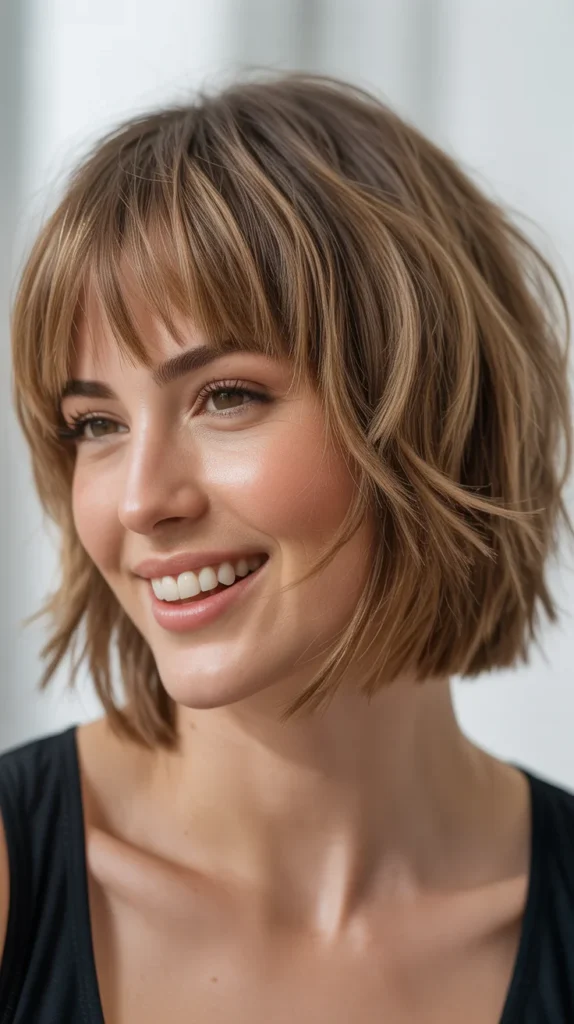 Choppy Bob with Face-Framing Bangs