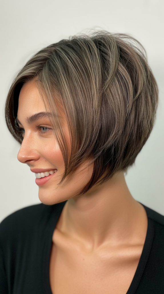 Inverted Choppy Bob with Stacked Back